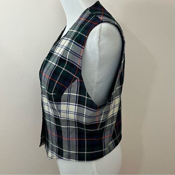 Vintage Surry Classics Tartan Plaid Wool Vest Navy M/ L - Picture 3 of 7